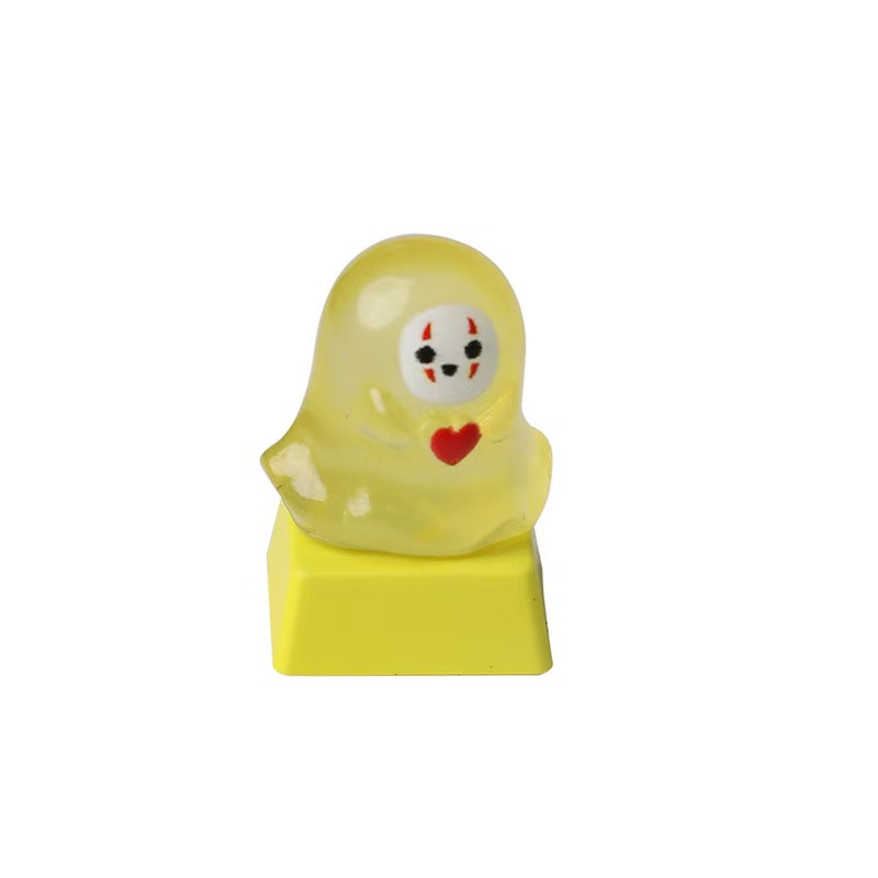 Cute Light-Transmitting Glow-in-the-Dark Halloween Little Ghost Creative Keycap for Mechanical Keyboard