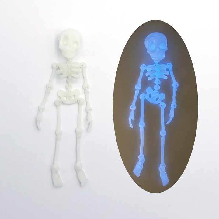 Hot-selling 3D printed skeleton with movable joints - creative refrigerator magnet toy for kids' halloween decoration