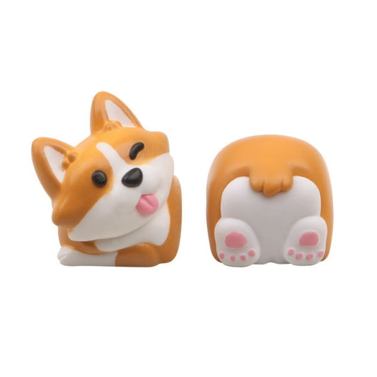 Hand-Painted Cute 3D Corgi Butt & Shiba Inu Keycaps for Mechanical Keyboard