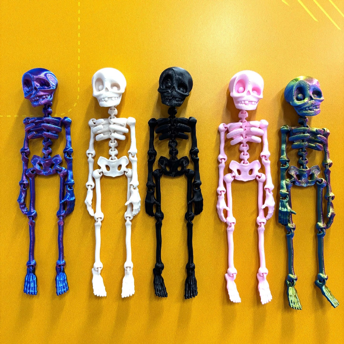 Hot-selling 3D printed skeleton with movable joints - creative refrigerator magnet toy for kids' halloween decoration