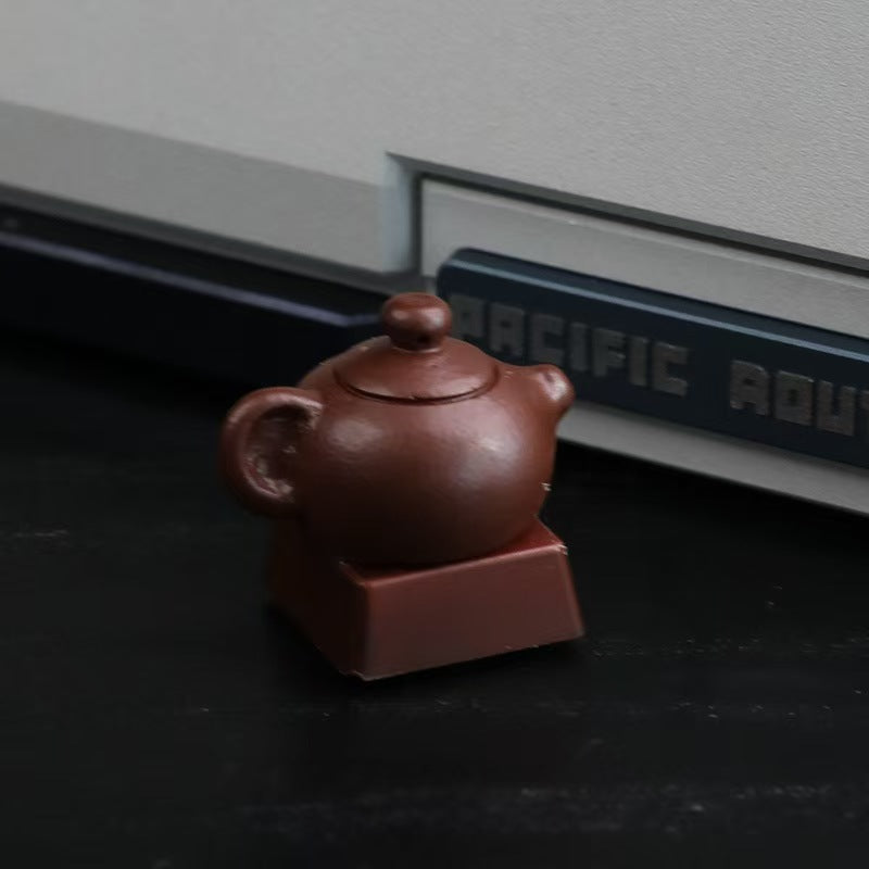 Personalized Handmade Resin Purple Clay Teapot Keycap for Mechanical Keyboards,