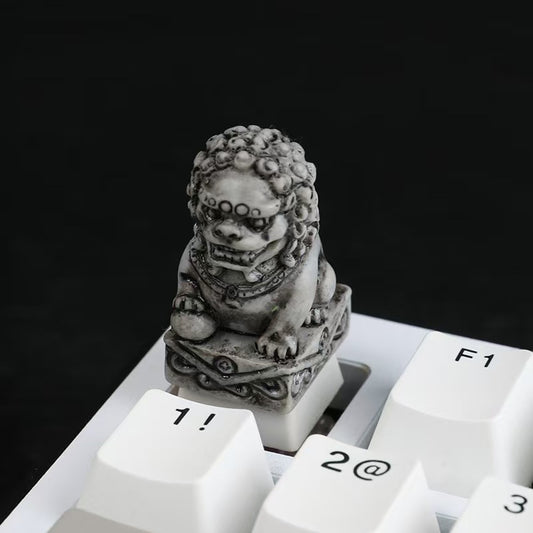 Handmade Simulated Stone Lion Sculpture Keycap, for Mechanical Keyboard