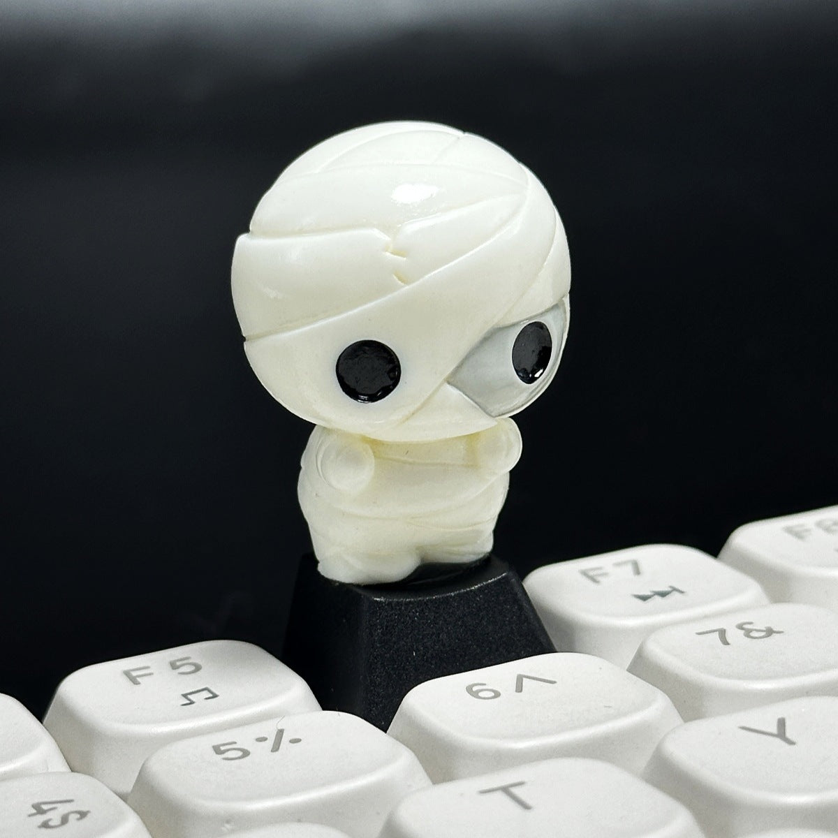 Custom Halloween Mummy & Skull Resin Keycaps for Mechanical Keyboards