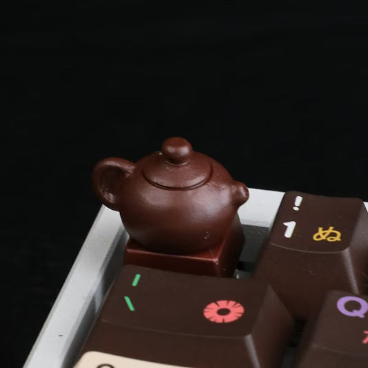 Personalized Handmade Resin Purple Clay Teapot Keycap for Mechanical Keyboards,