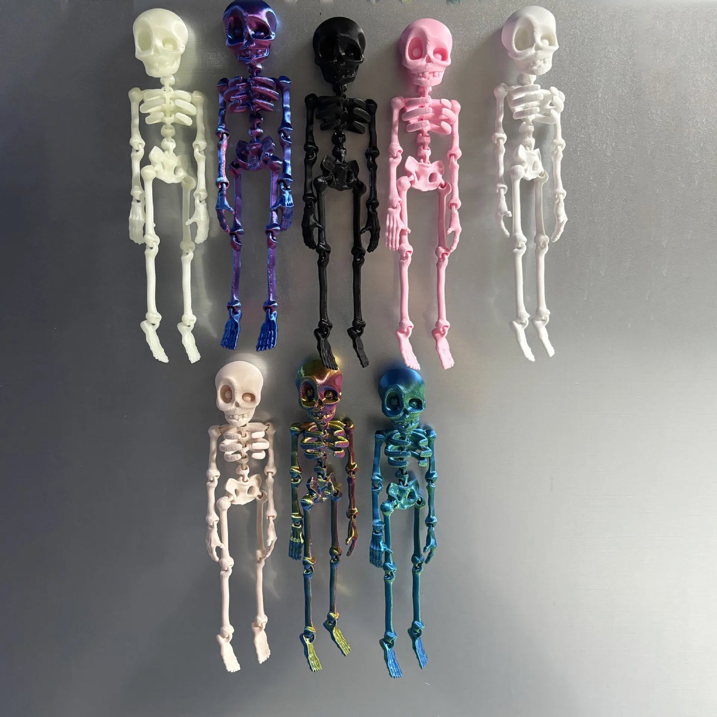 Hot-selling 3D printed skeleton with movable joints - creative refrigerator magnet toy for kids' halloween decoration