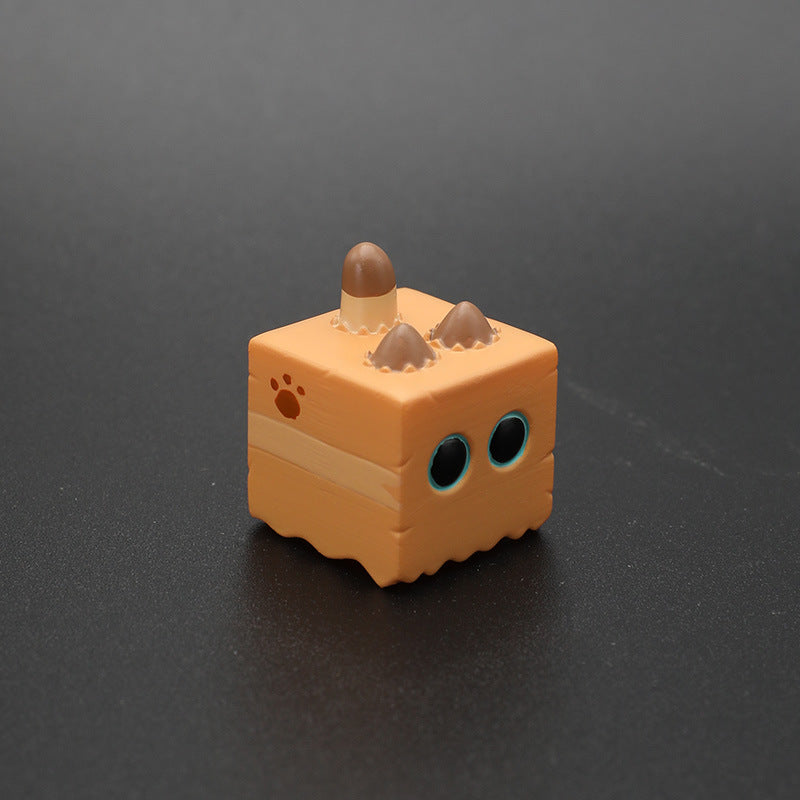 Cute 3D Custom Siamese Cat-in-Carton Resin Keycap for Mechanical Keyboard