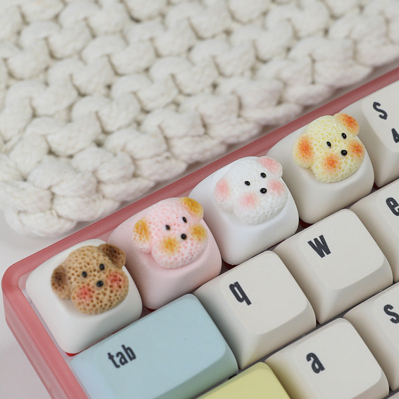 Cute Puppy Resin Keycaps, for Mechanical Keycap,MOA Base