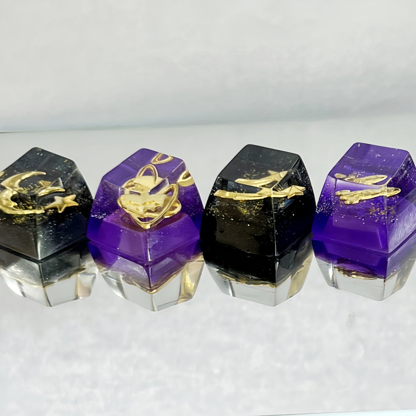 Resin Translucent Cosmic Space Keycap - Single Planet, Star, Moon keycap for Mechanical Keyboards