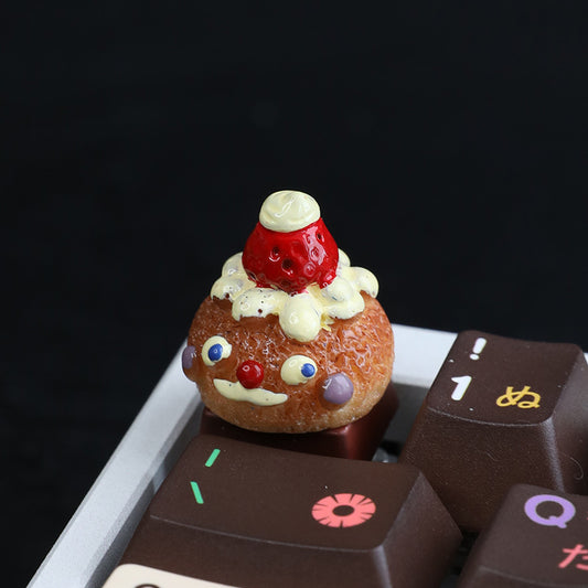 Cartoon Cream Cake & Puff Resin Keycap for Mechanical Keyboard
