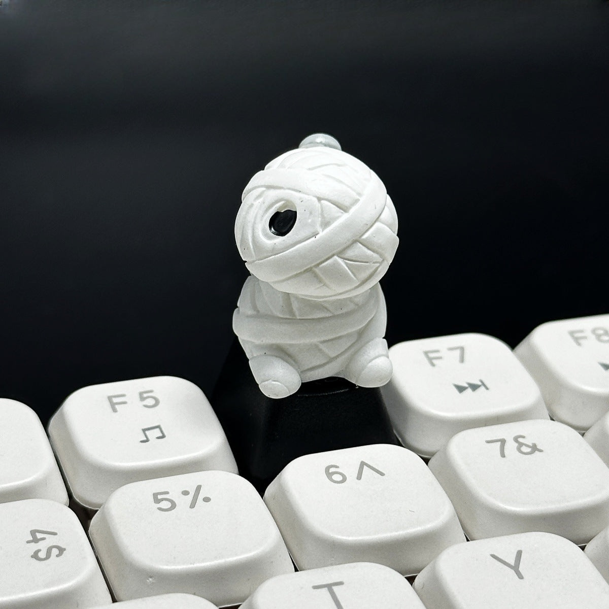 Custom Halloween Mummy & Skull Resin Keycaps for Mechanical Keyboards