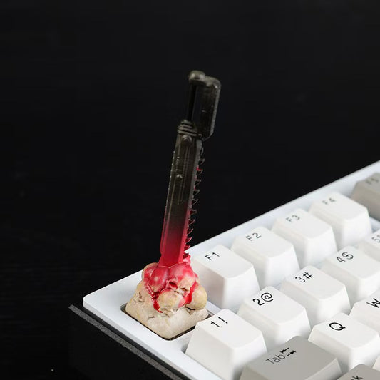 Custom Creative 3D Chainsaw Skull Keycap for Mechanical Keyboard