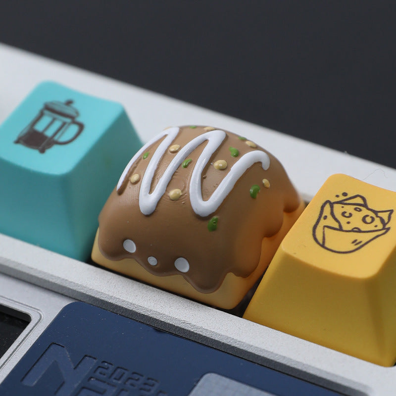 Custom resin Japanese-style takoyaki keycap for mechanical keyboard