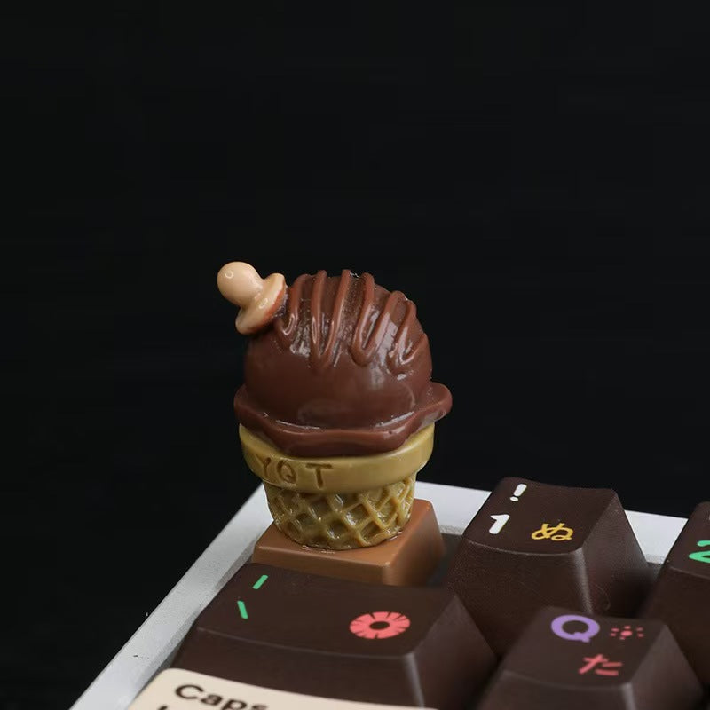3D Ice Cream Resin Keycap. Creative Mechanical Keyboard Keycap