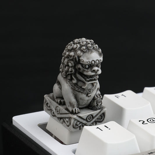 Handmade Simulated Stone Lion Sculpture Keycap, for Mechanical Keyboard