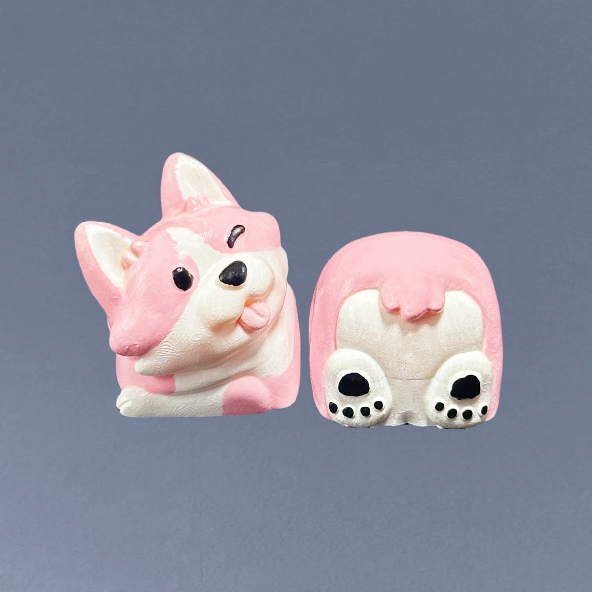 Hand-Painted Cute 3D Corgi Butt & Shiba Inu Keycaps for Mechanical Keyboard