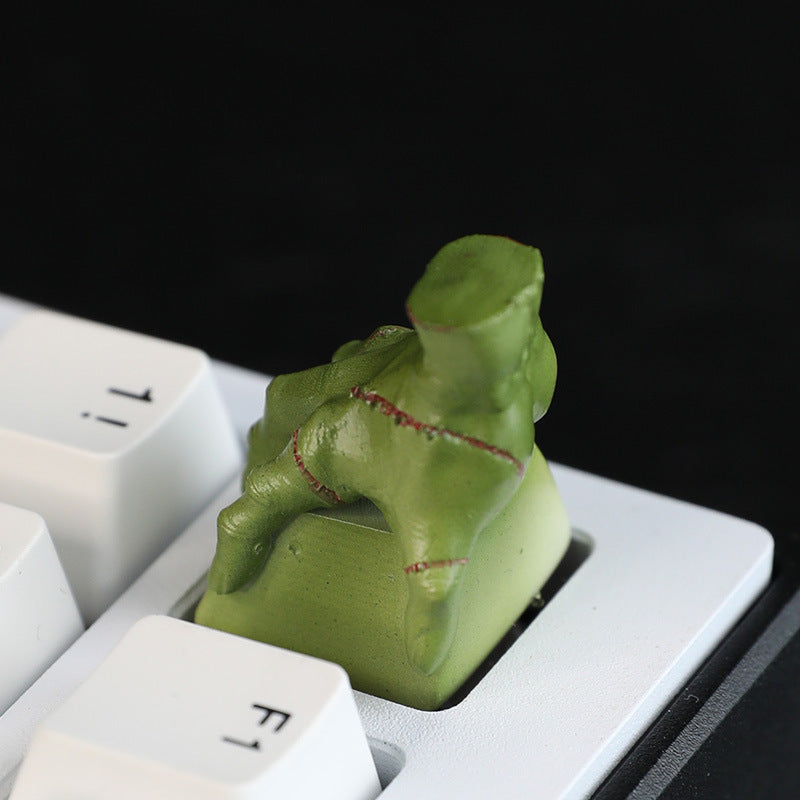Custom Green Hand Resin Keycap for Mechanical Keyboard