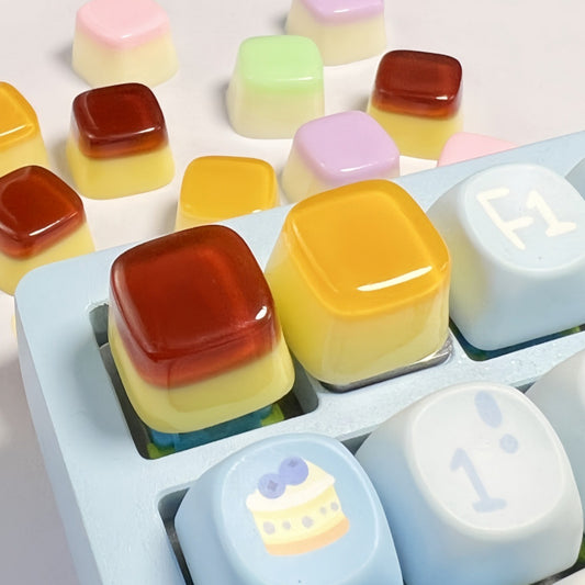 Resin Simulated Caramel Pudding Keycap/Jelly Keycap for Mechanical Keyboard