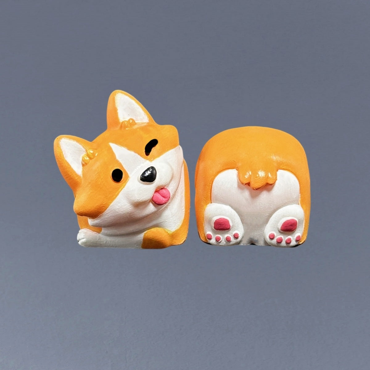 Hand-Painted Cute 3D Corgi Butt & Shiba Inu Keycaps for Mechanical Keyboard