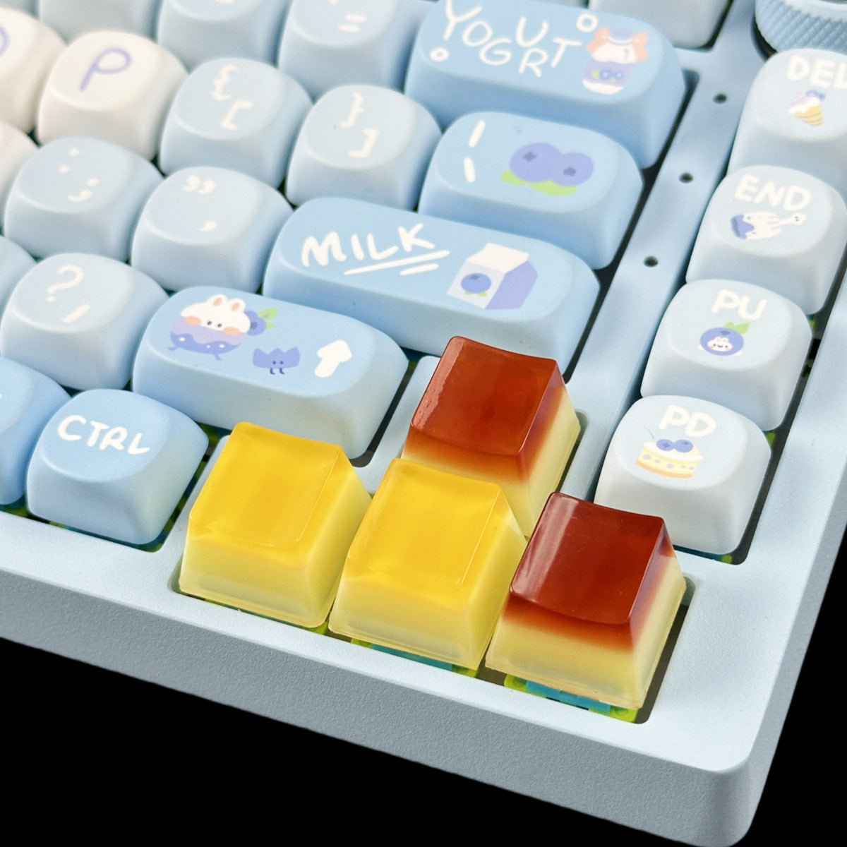 Customized Translucent Epoxy Resin Jelly Pudding Keycap for Mechanical Keyboard