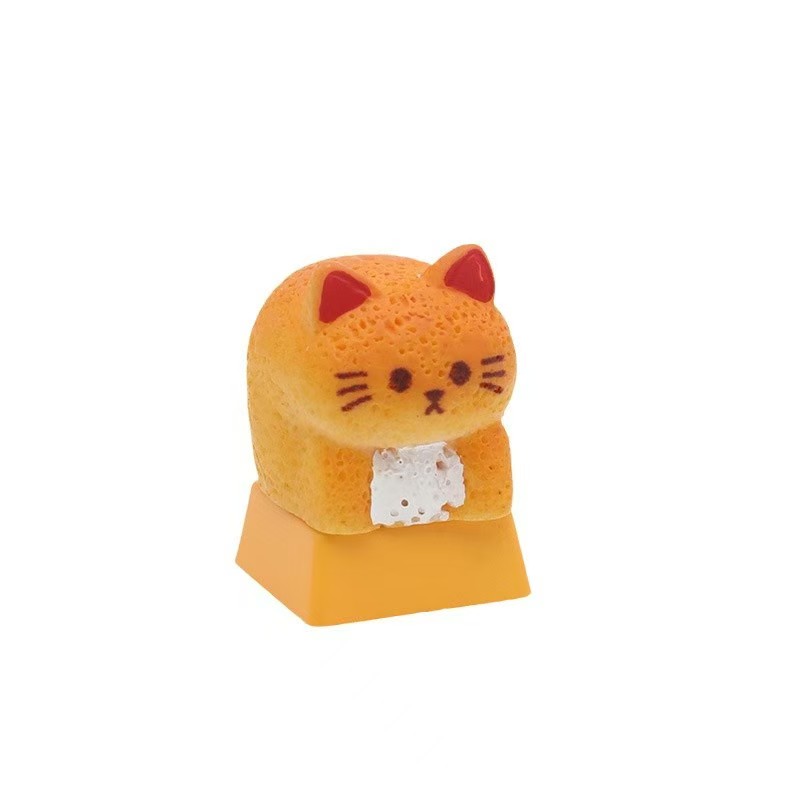 Cute Personalized Japanese-Style Cat Bread Resin Keycap for Mechanical Keyboards