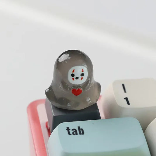 Cute Light-Transmitting Glow-in-the-Dark Halloween Little Ghost Creative Keycap for Mechanical Keyboard