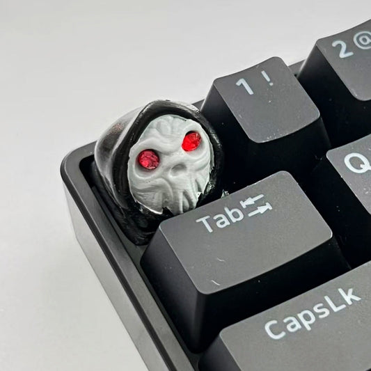 3D Halloween Skull & Ghost Resin Keycaps Dark Black-Red Keycap for Mechanical Keyboard