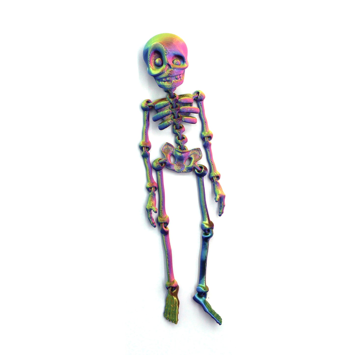 Hot-selling 3D printed skeleton with movable joints - creative refrigerator magnet toy for kids' halloween decoration