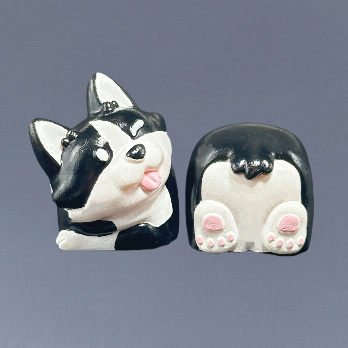 Hand-Painted Cute 3D Corgi Butt & Shiba Inu Keycaps for Mechanical Keyboard