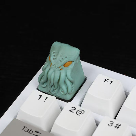 Custom resin hand-painted Cthulhu octopus keycap for mechanical keyboard