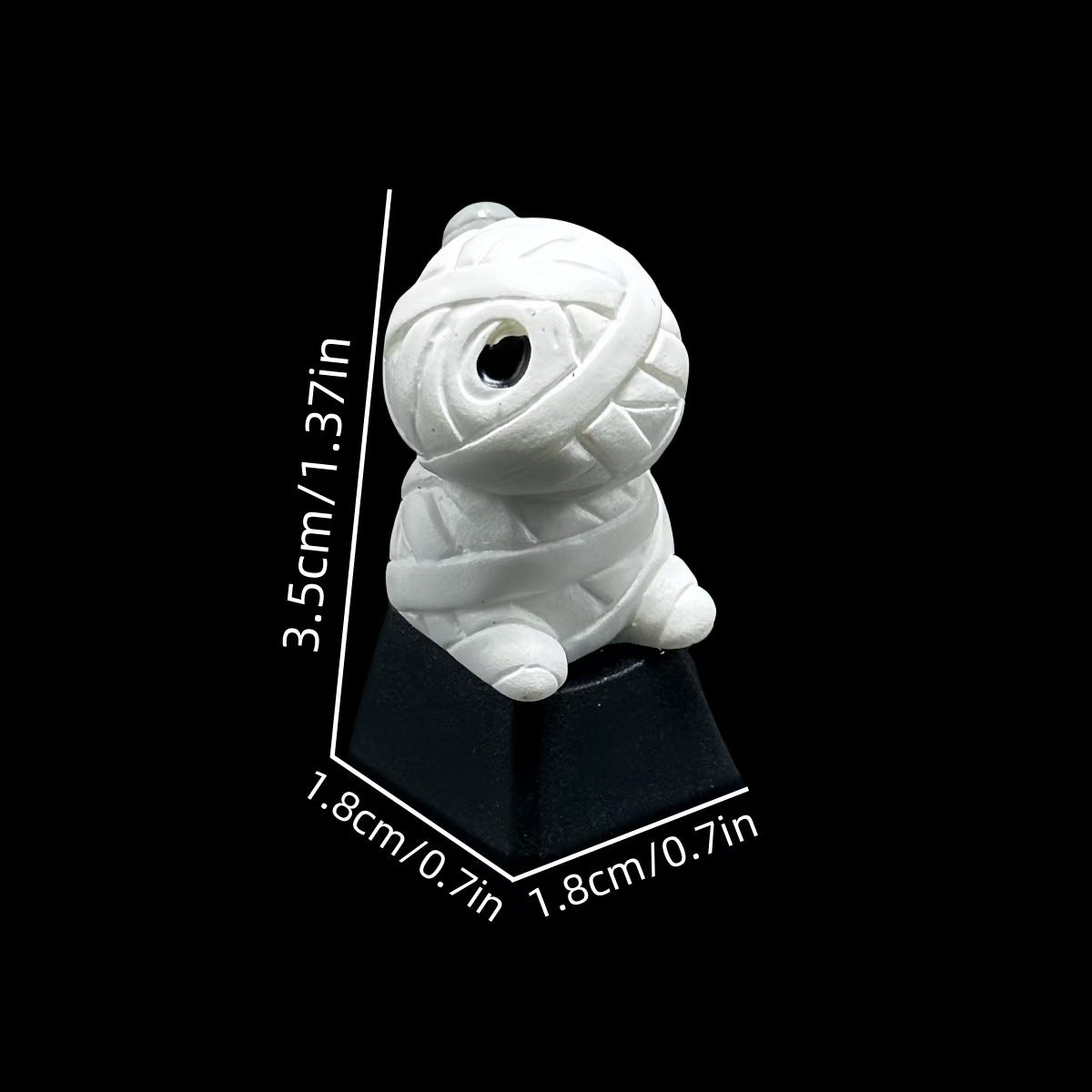 Custom Halloween Mummy & Skull Resin Keycaps for Mechanical Keyboards