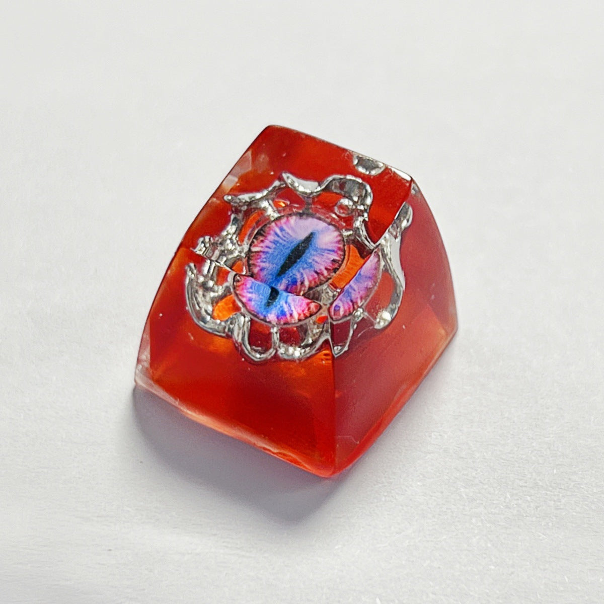 Epoxy Resin Halloween Themed Custom Demon Eye Keycap - Colorful 3D Punk Metal Single Keycap