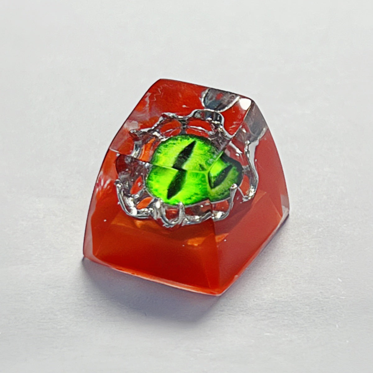 Epoxy Resin Halloween Themed Custom Demon Eye Keycap - Colorful 3D Punk Metal Single Keycap
