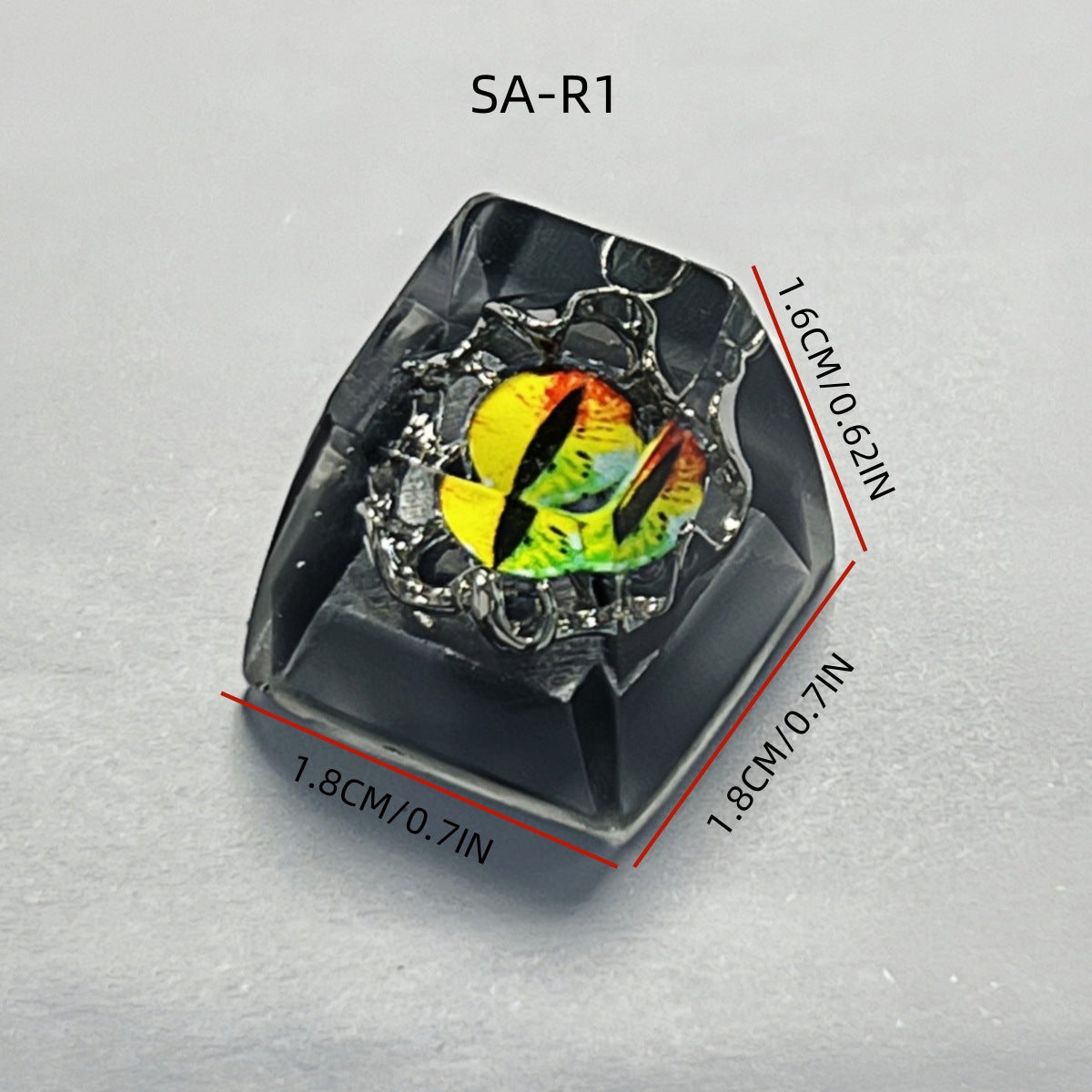 Epoxy Resin Halloween Themed Custom Demon Eye Keycap - Colorful 3D Punk Metal Single Keycap